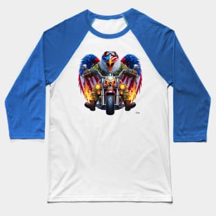 Patriotic Eagle Rider Baseball T-Shirt
